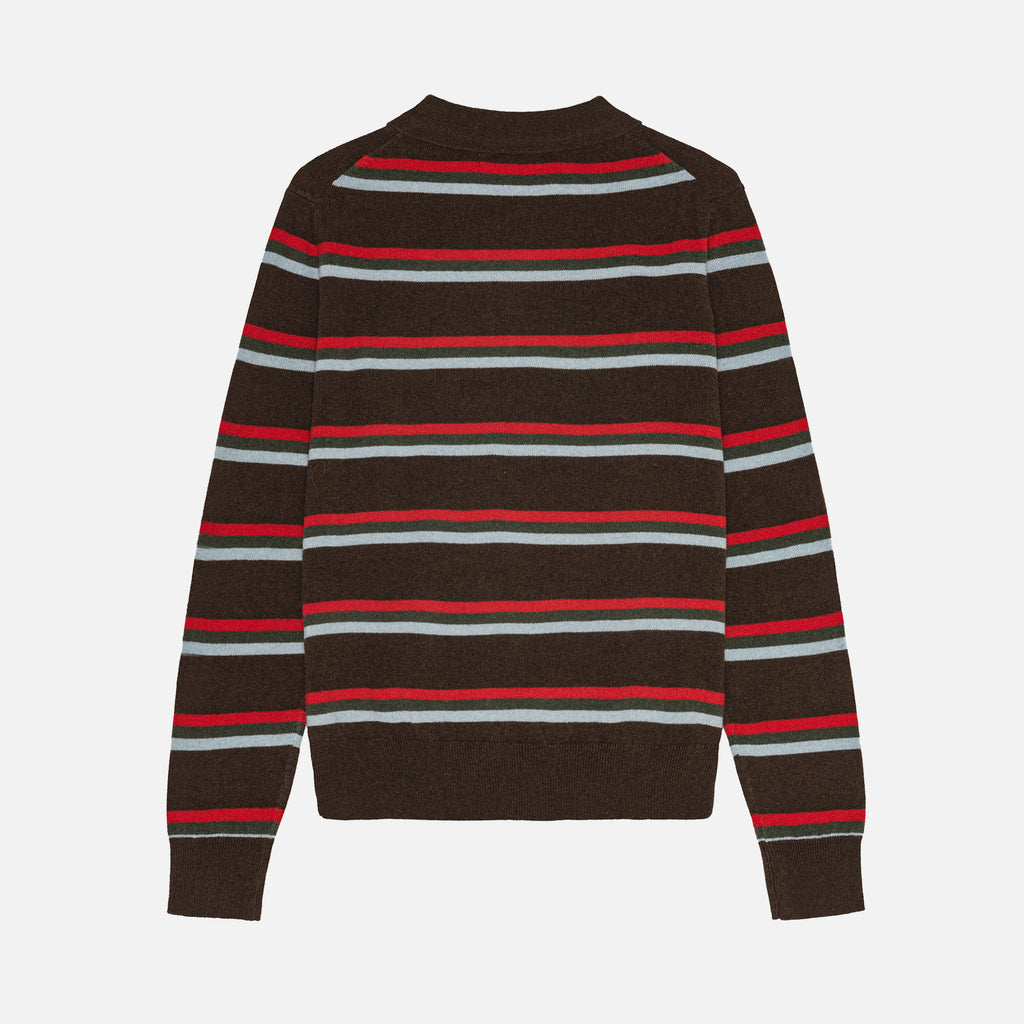 Ted Cashmere Polo Stripe Brown