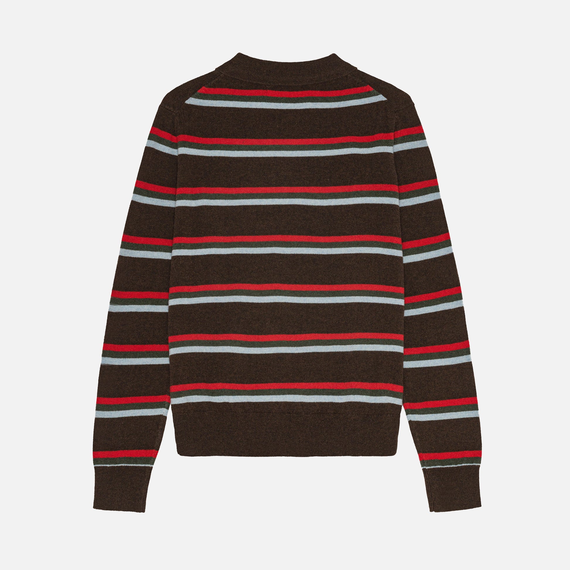 Ted Cashmere Polo Stripe Brown