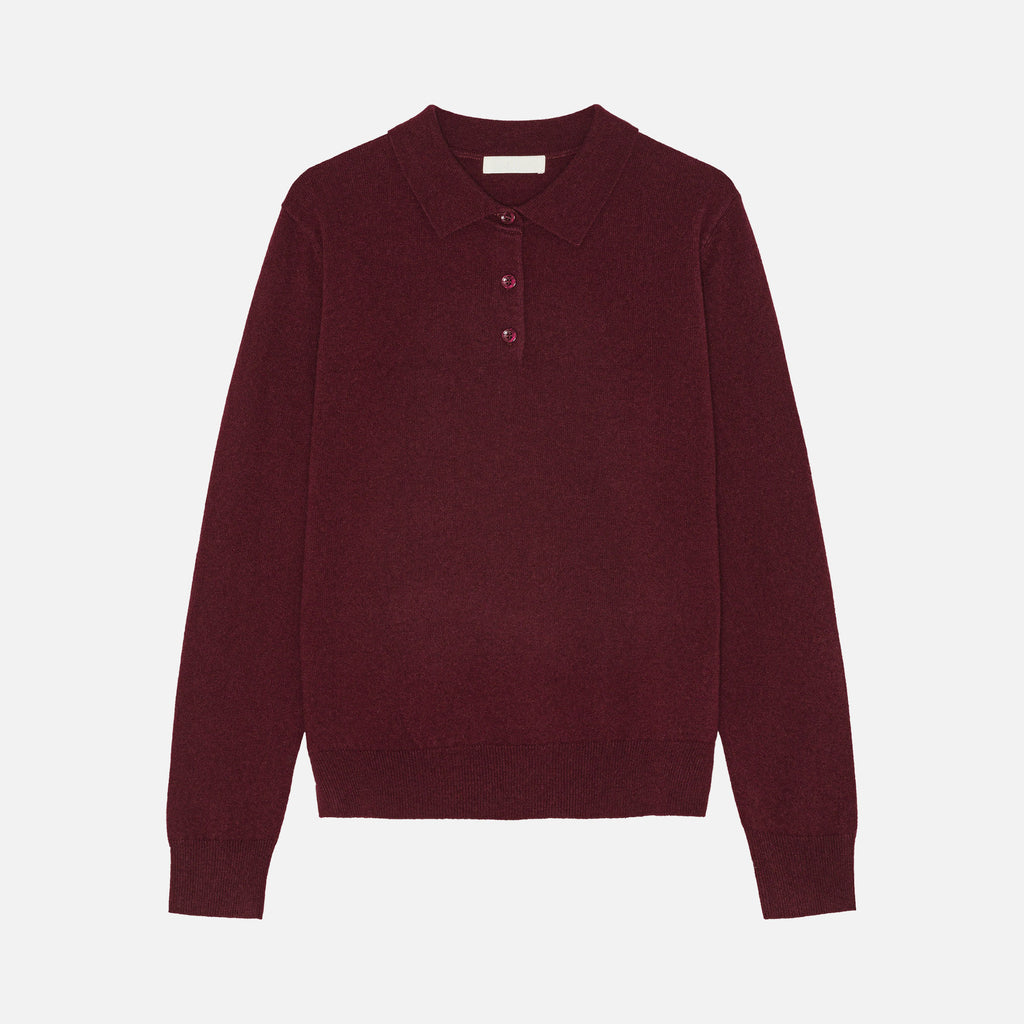 Ted Cashmere Polo Burgundy