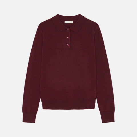 Ted Cashmere Polo Burgundy