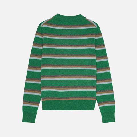 Ted Cashmere Polo Stripe Green