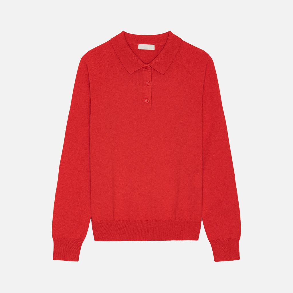 Ted Cashmere Polo Lava Red