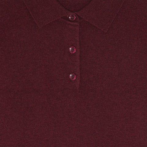 Ted Cashmere Polo Burgundy