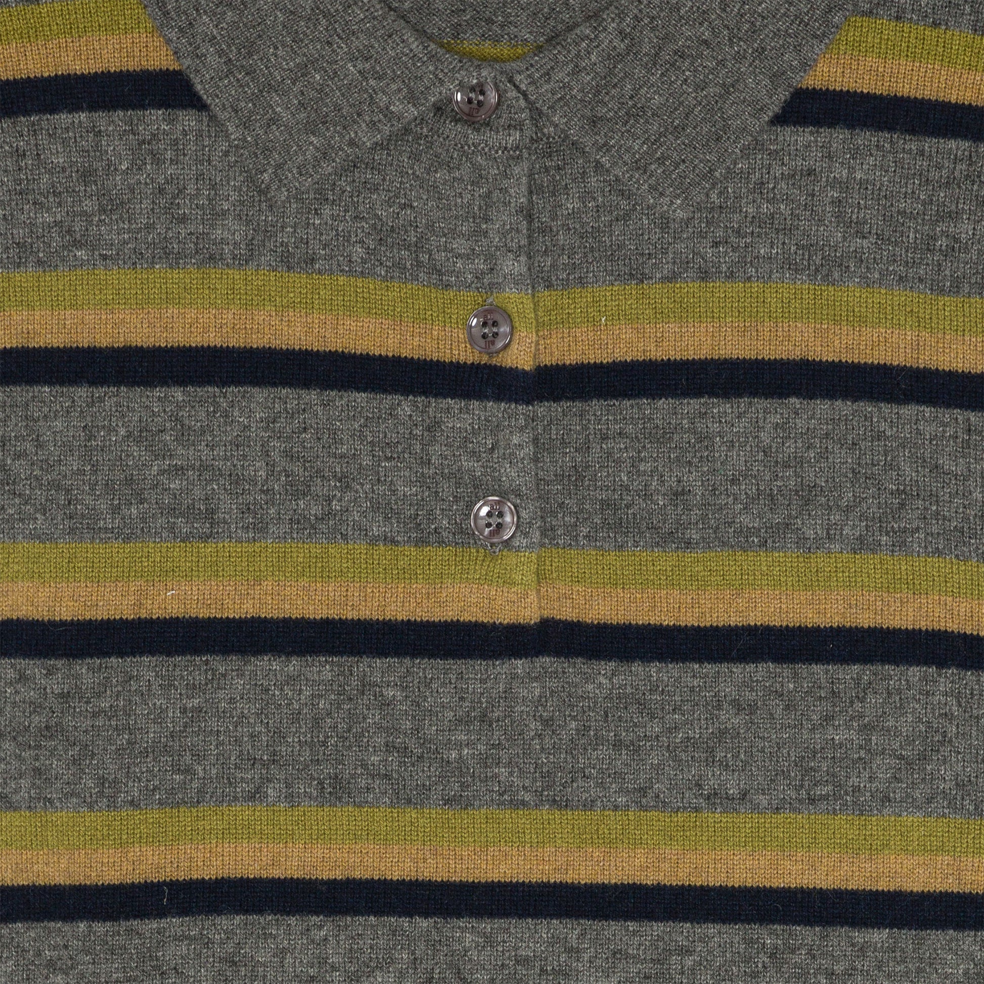 Ted Cashmere Polo Stripe Grey