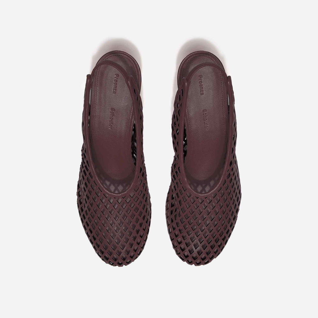 Tee Perforated Slingback Pumps Currant