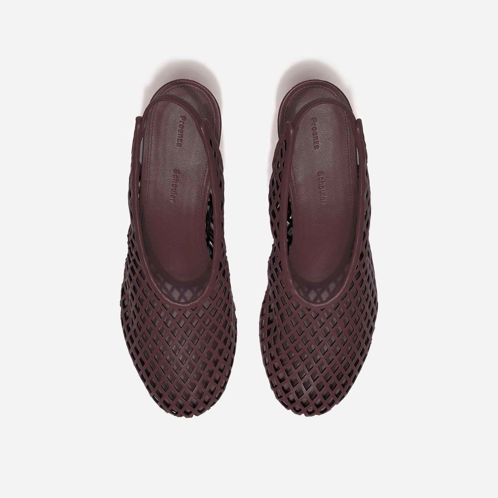 Tee Perforated Slingback Pumps Currant