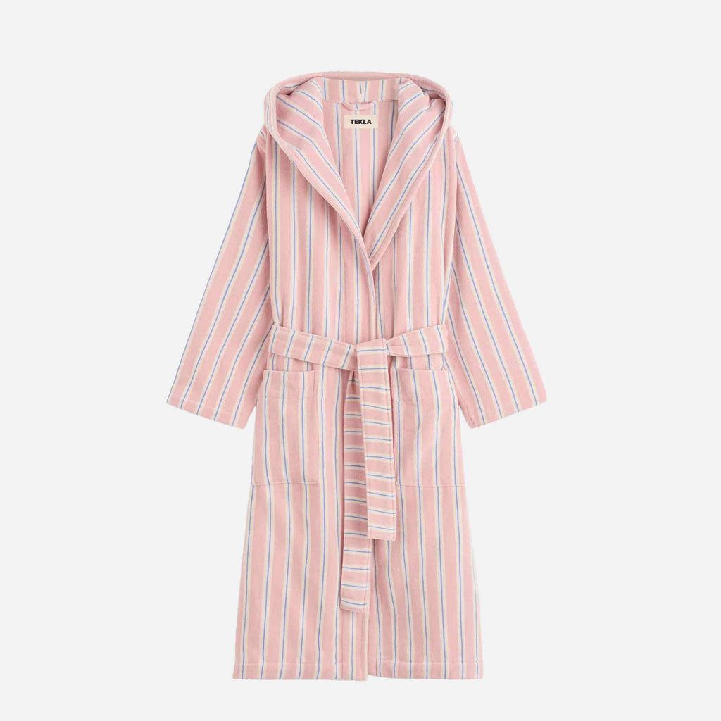 Hooded Bathrobe Candy Stripes