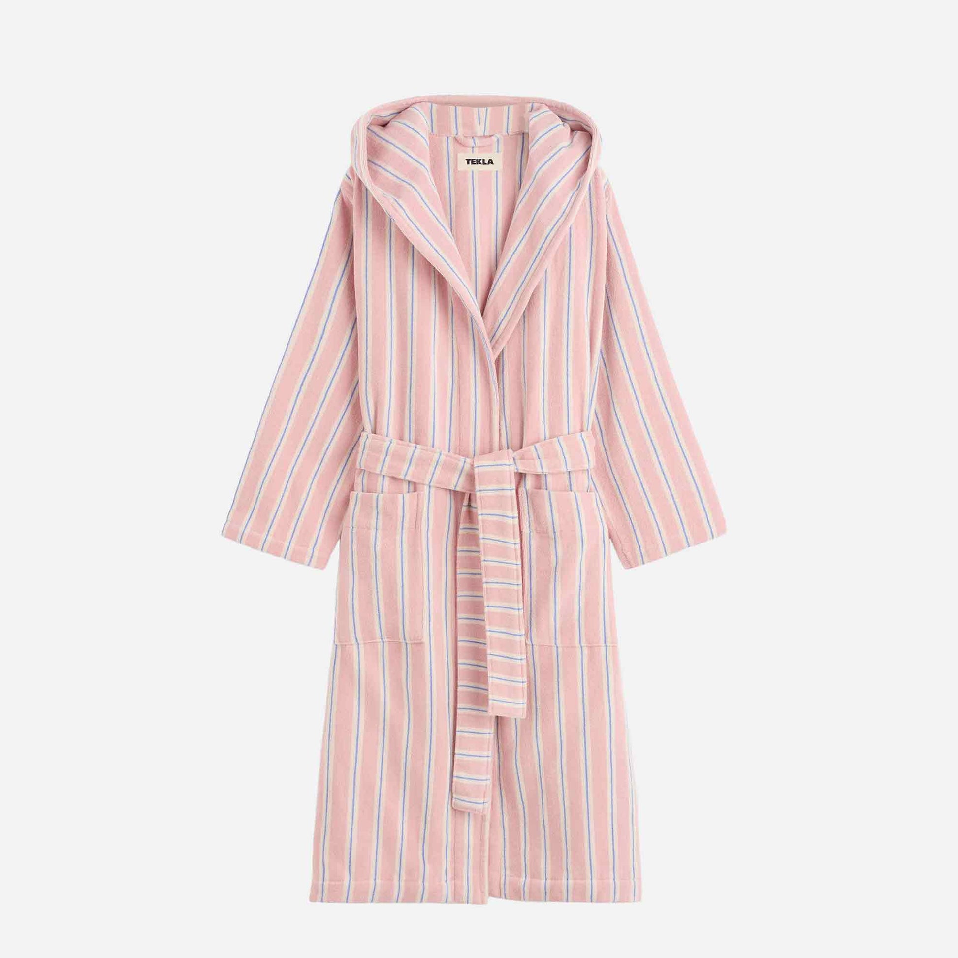 Hooded Bathrobe Candy Stripes