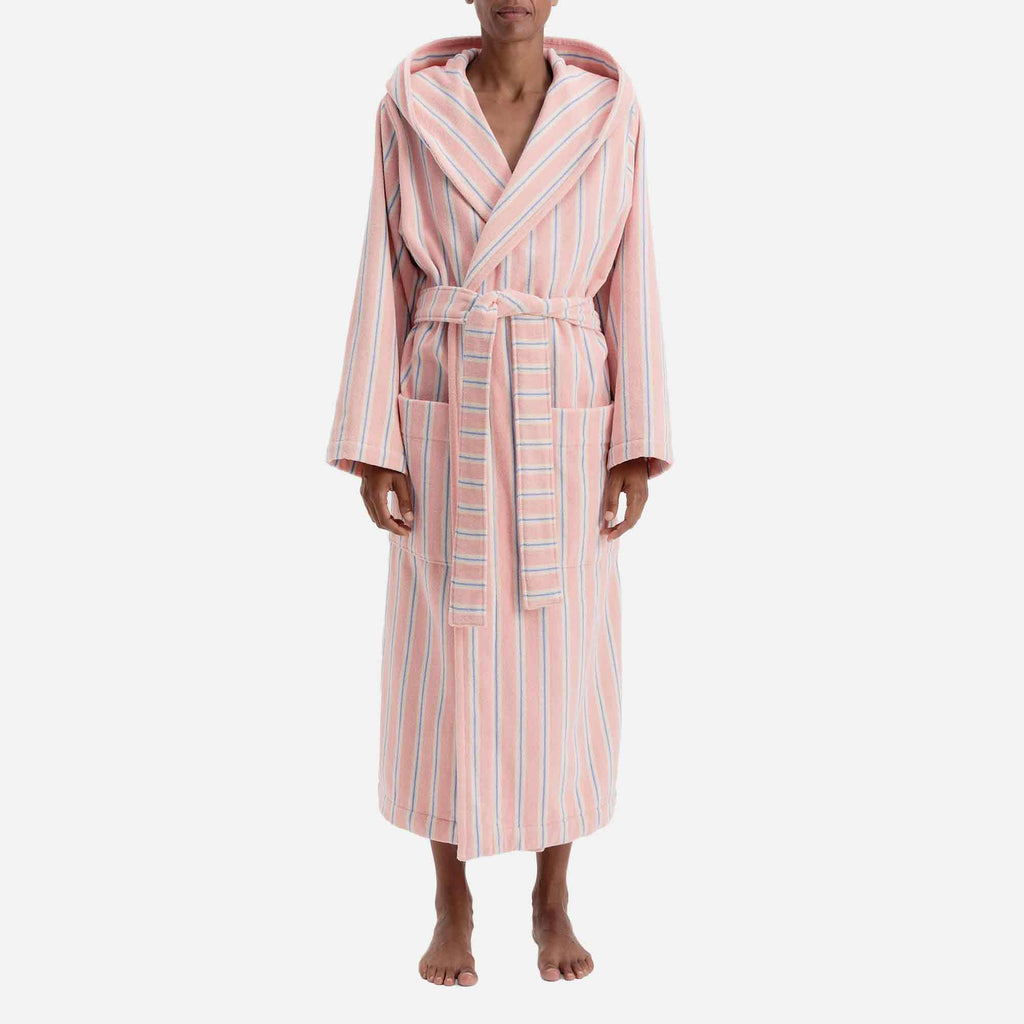 Hooded Bathrobe Candy Stripes