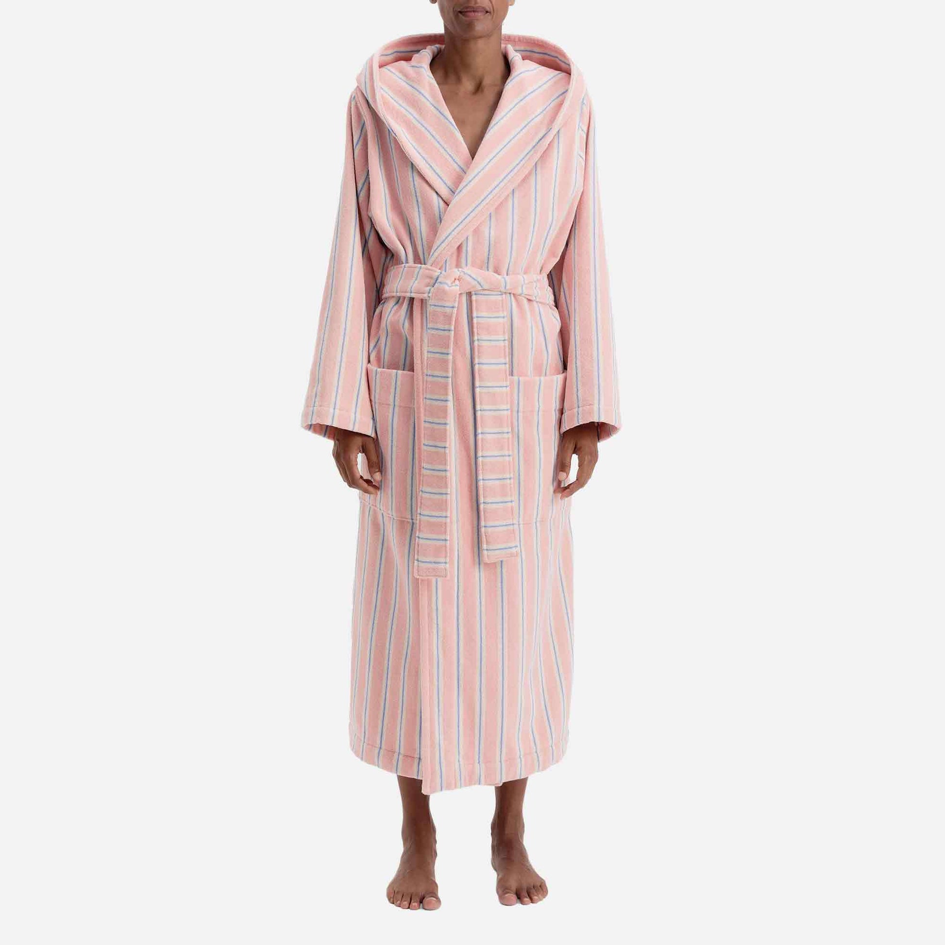 Hooded Bathrobe Candy Stripes
