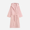 Hooded Bathrobe Shaded Pink Stripes