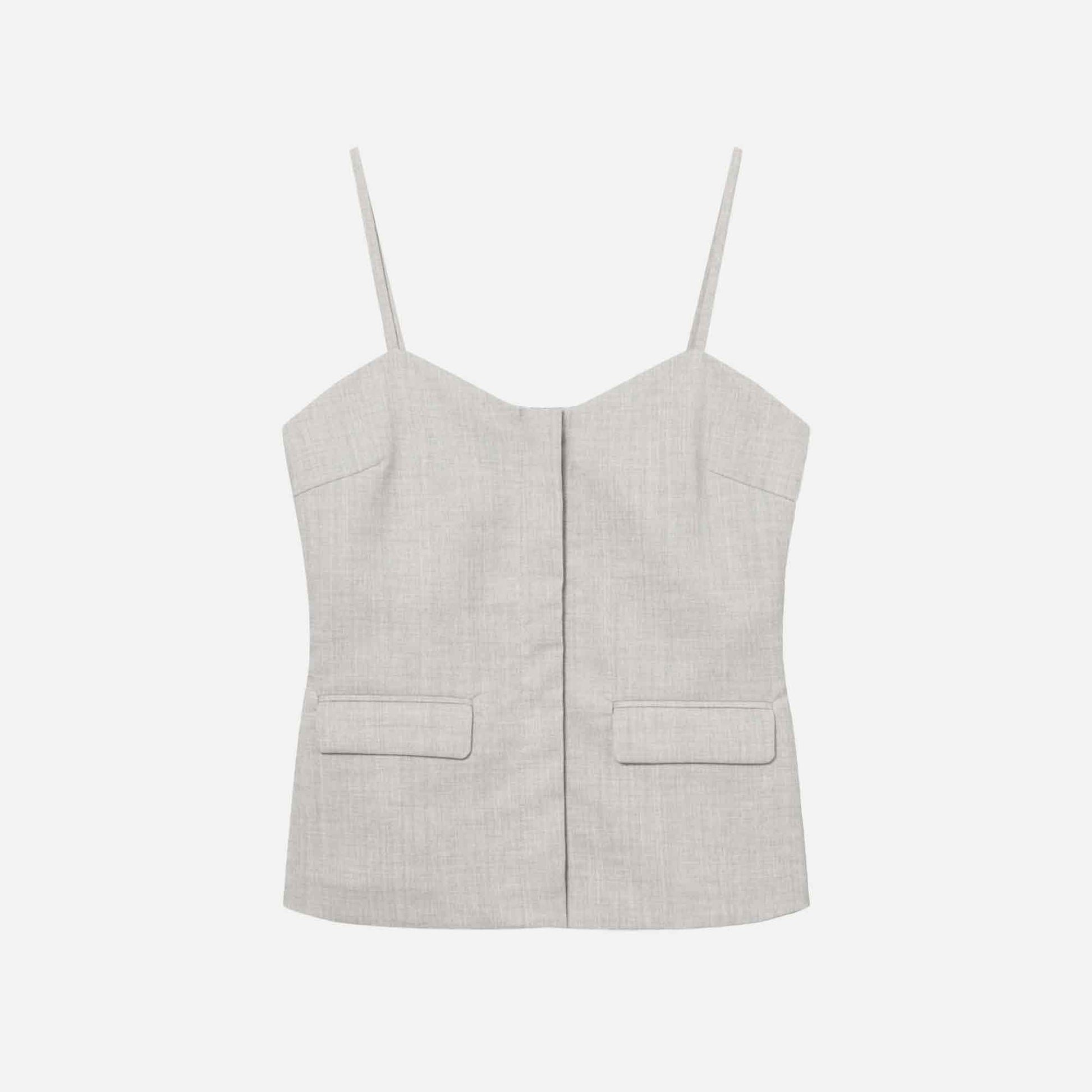 Thalia Top Light Grey Melange