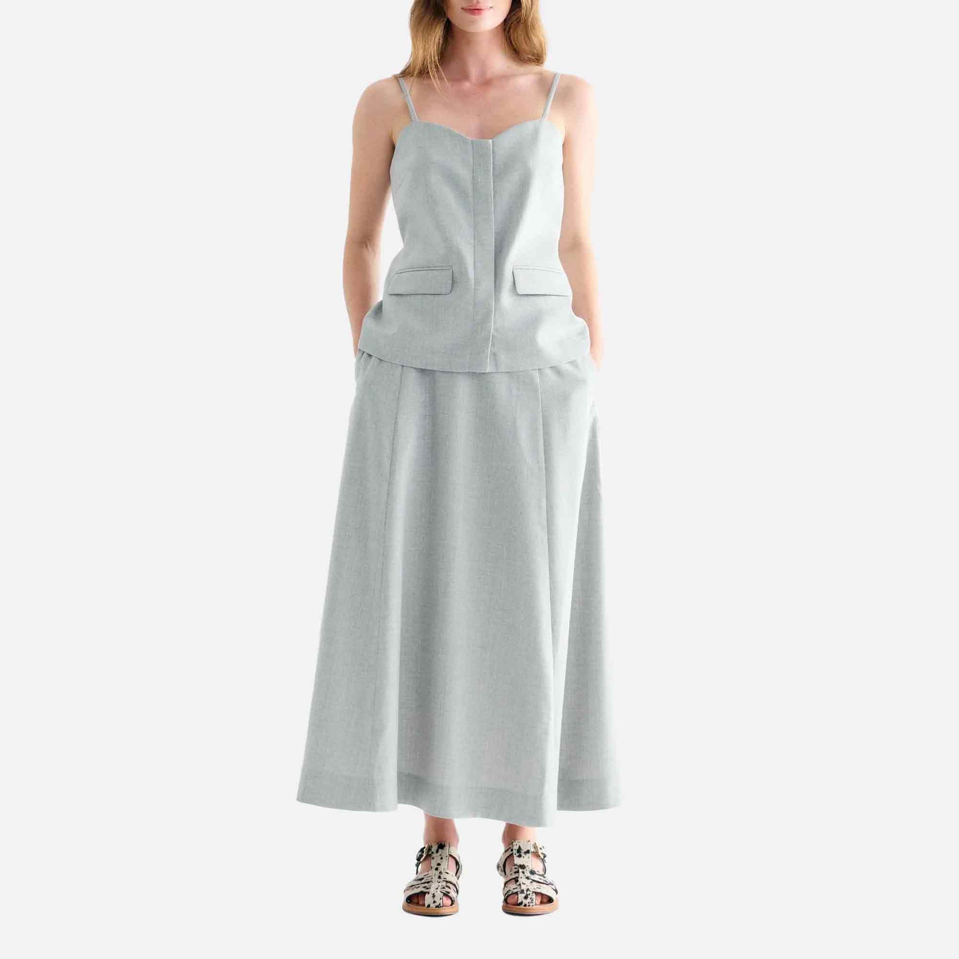 Thalia Top Light Grey Melange