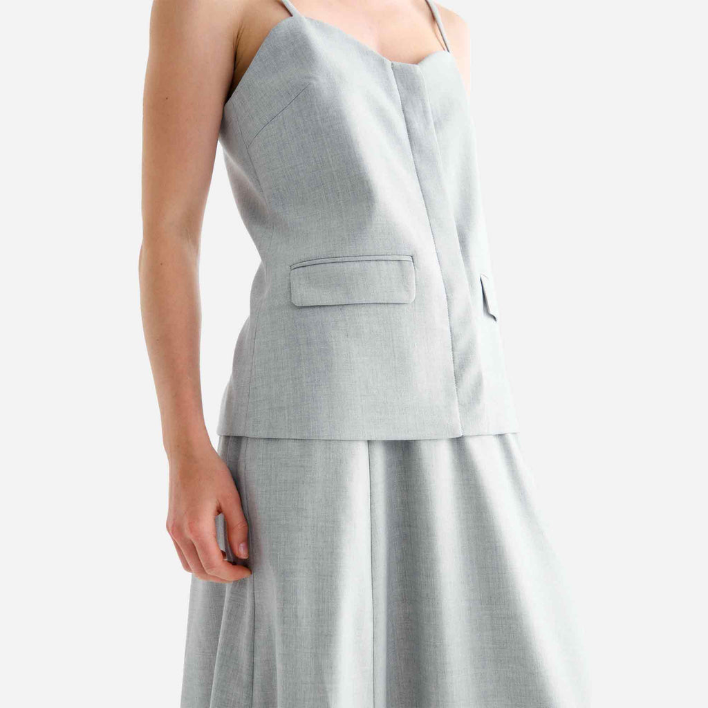 Thalia Top Light Grey Melange