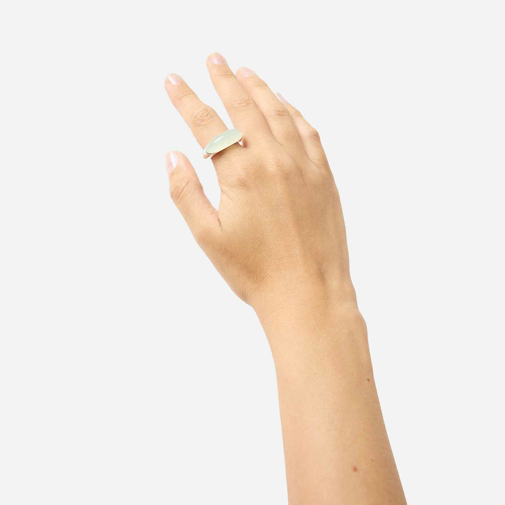 The Beatrice Ring Silver/Green Serpentine