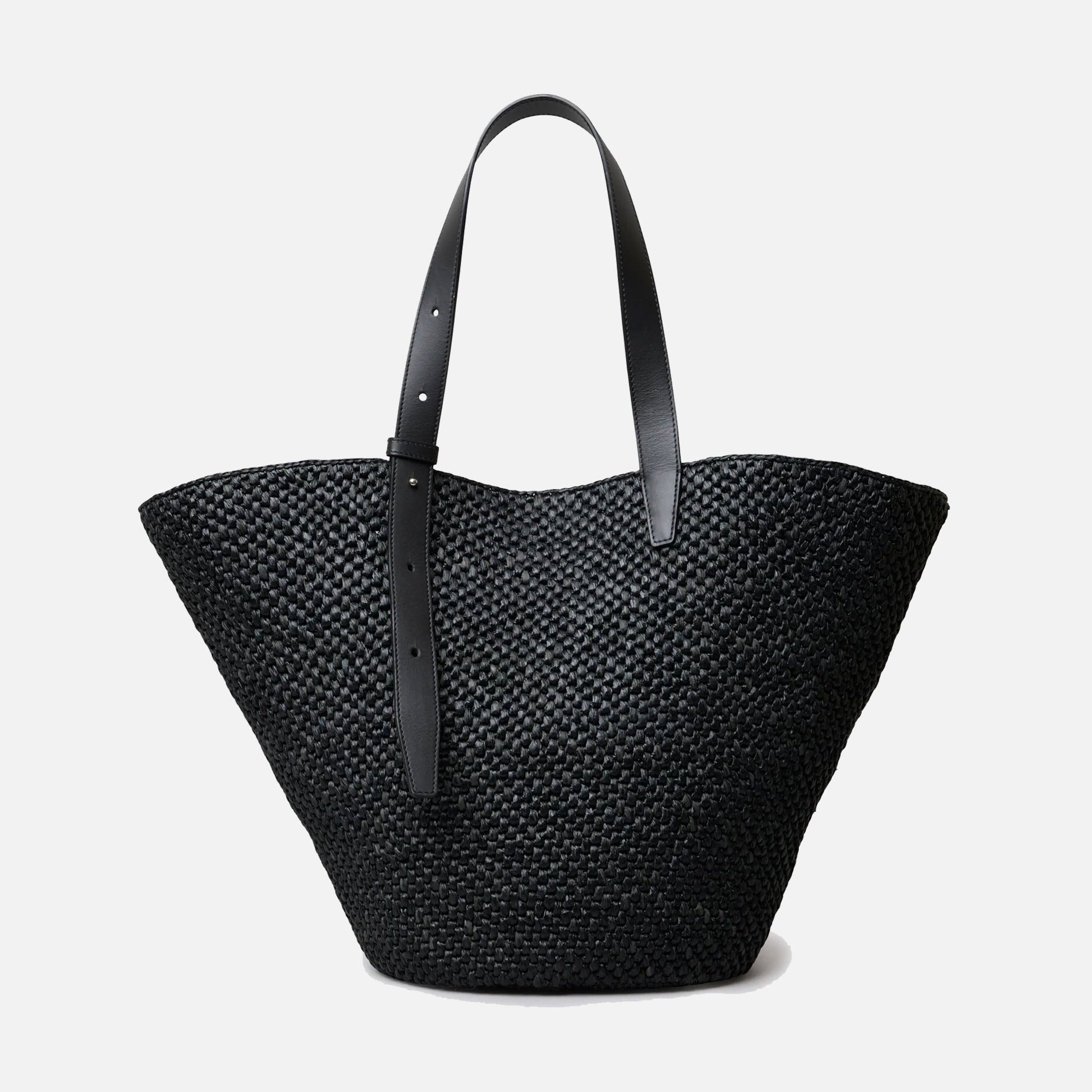 The Bianca Large Raffia Bag Black