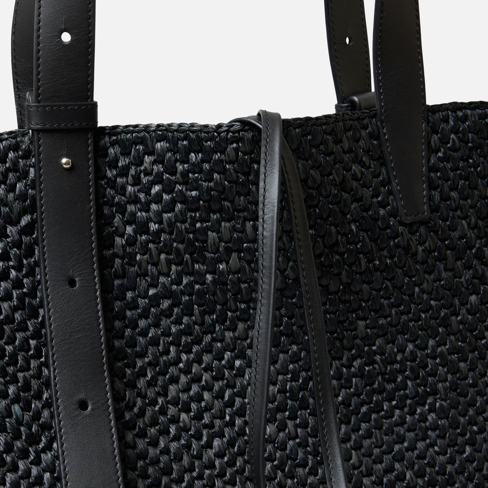 The Bianca Large Raffia Bag Black