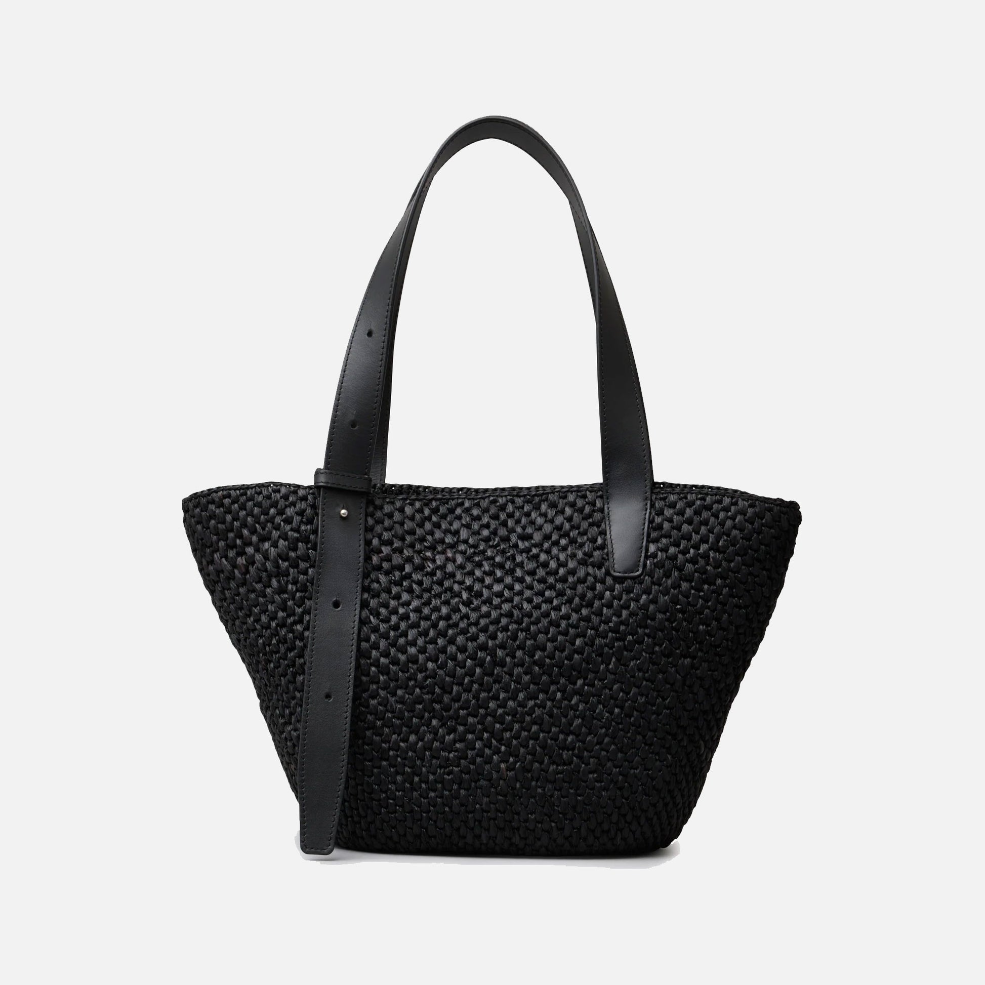 The Bianca Small Raffia Bag Black
