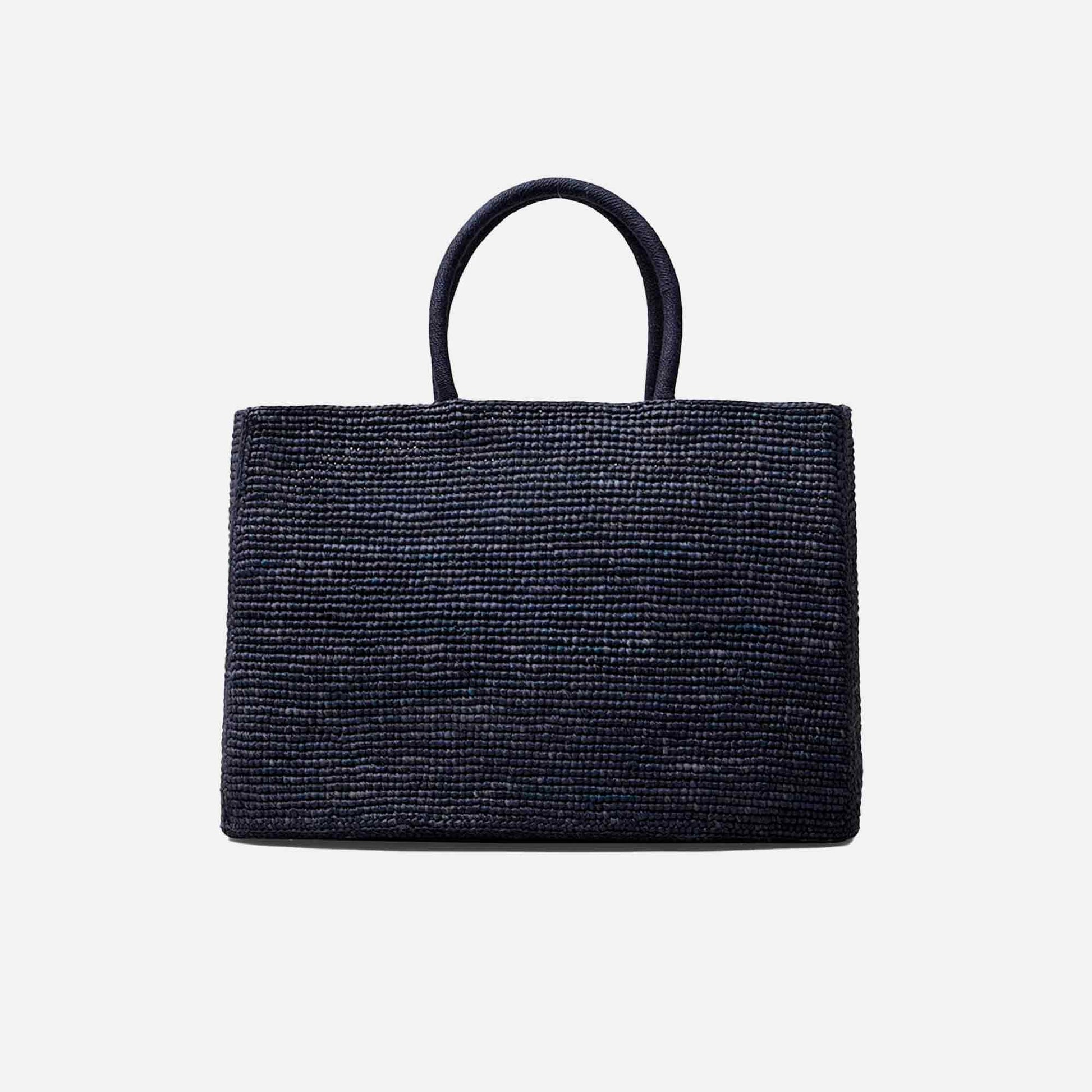 The Charlotte Raffia Bag Large Navy