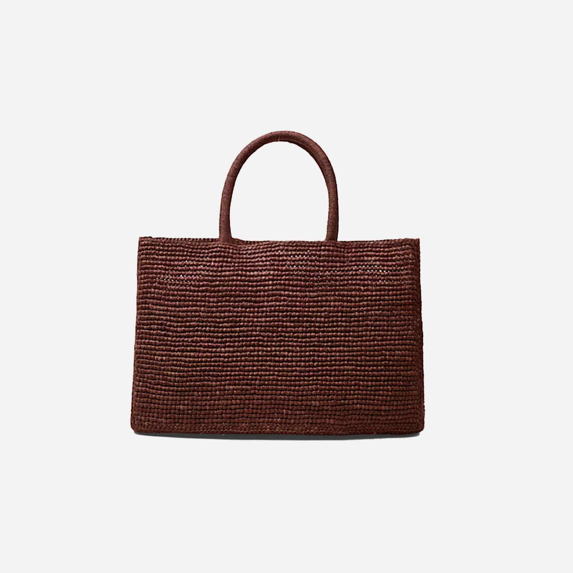 The Charlotte Raffia Bag Small Chestnut Brown