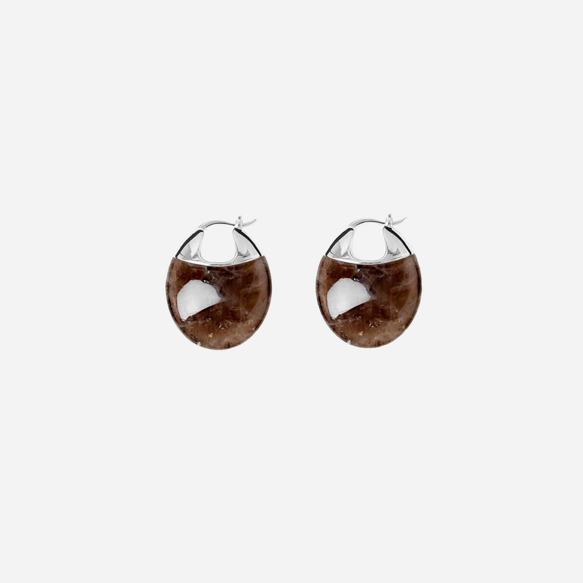 The Erin Earrings Silver/Smoky Quartz