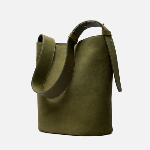 The Norma Tote Suede Moss Green