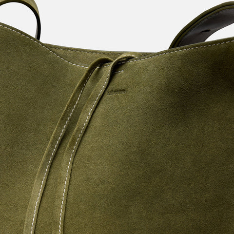 The Norma Tote Suede Moss Green