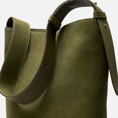 The Norma Tote Suede Moss Green