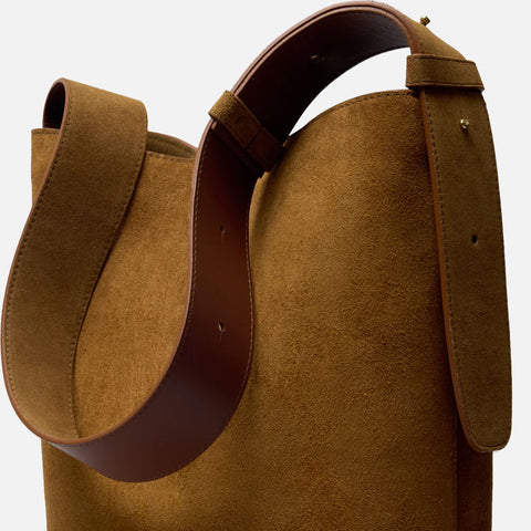 The Norma Tote Suede Maple Brown