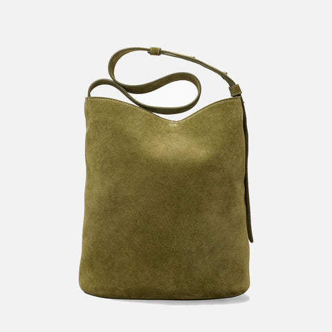 The Norma Tote Suede Moss Green