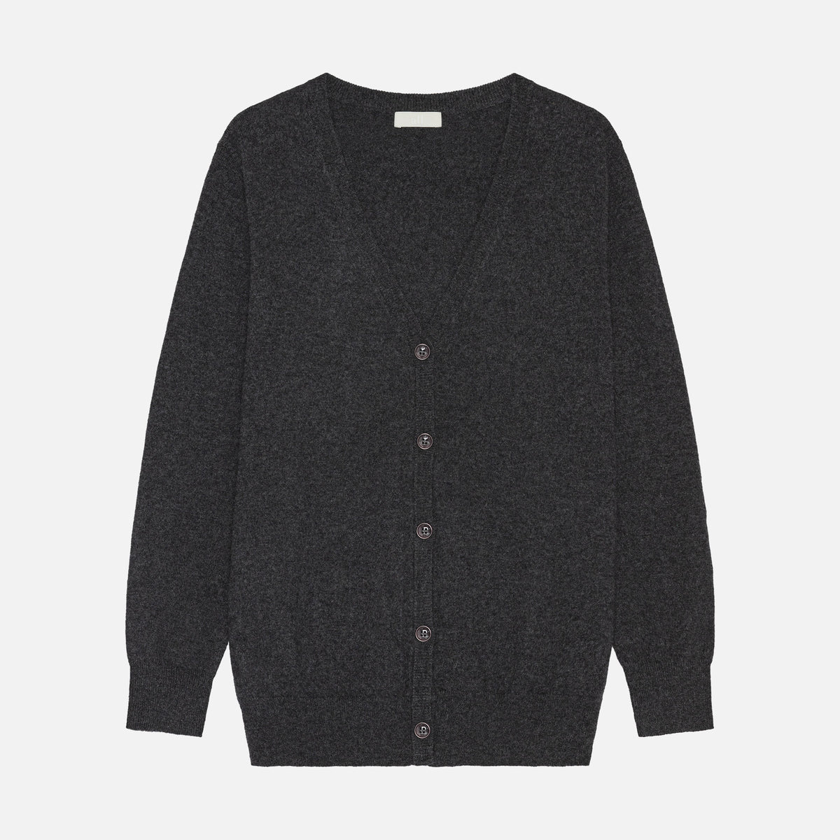 Theo Cashmere Cardigan Charcoal Grey