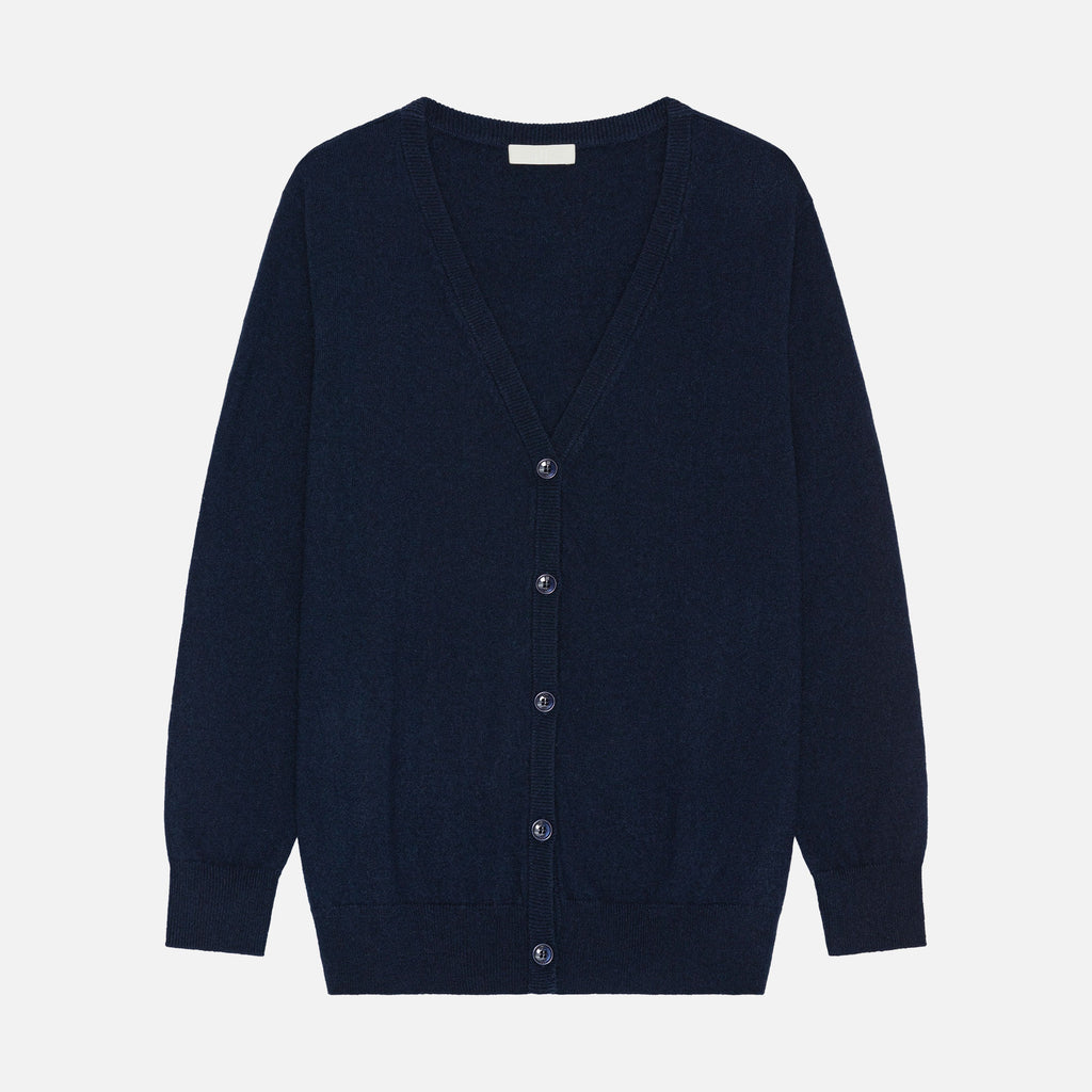 Theo Cashmere Cardigan Navy