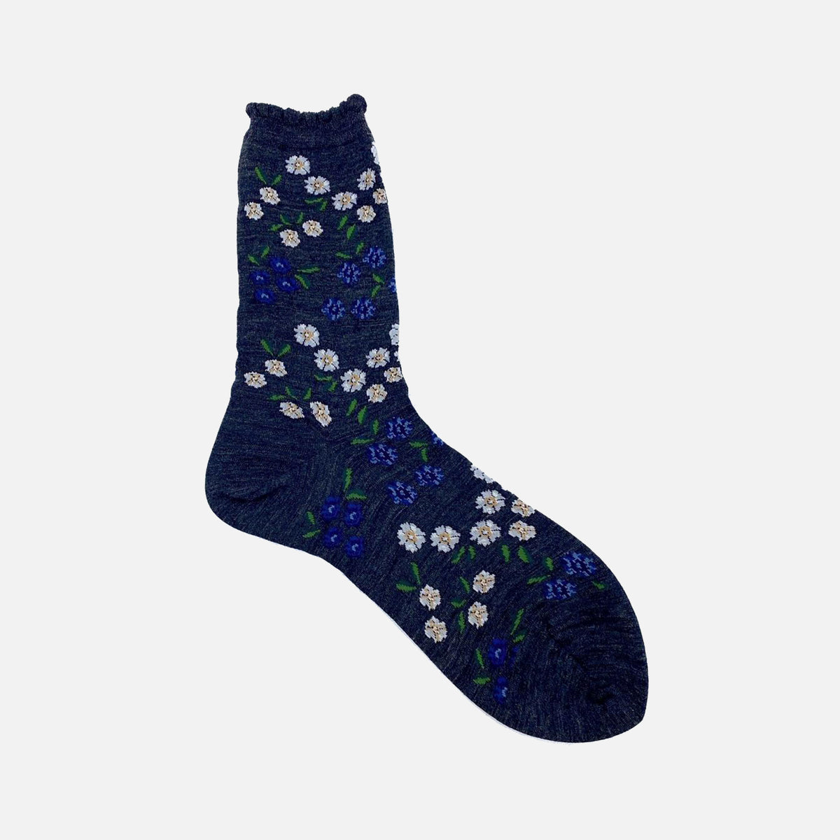 Tiny Flowers Socks Charcoal