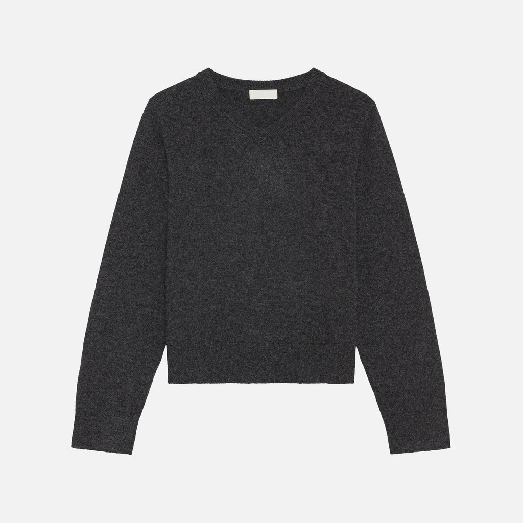 Toby Cashmere V-Neck Charcoal Grey