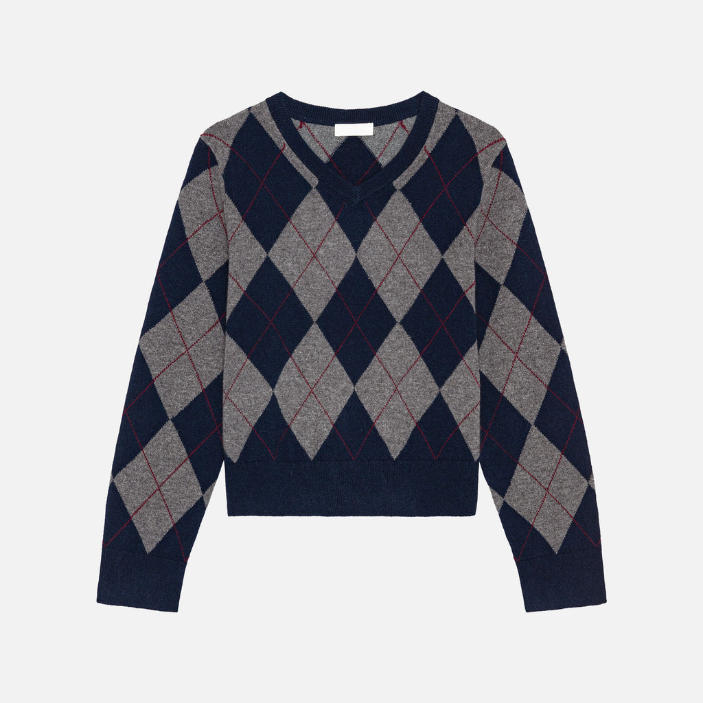 Toby Cashmere V-Neck Diamond Navy