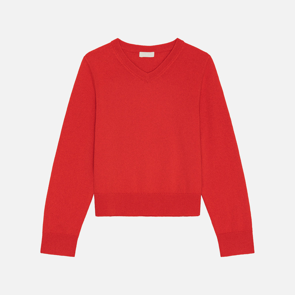 Toby Cashmere V-Neck Lava Red
