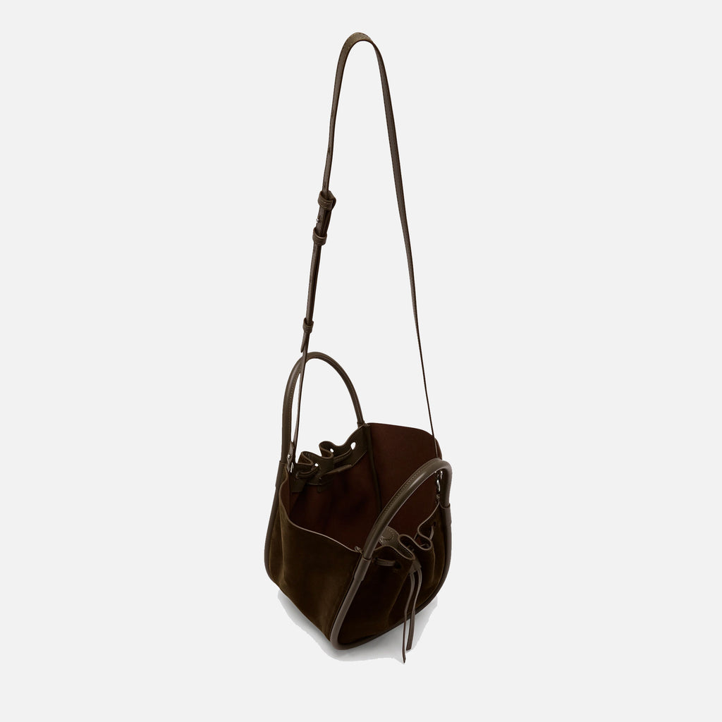 Small Ruched Tote Bag Chocolate
