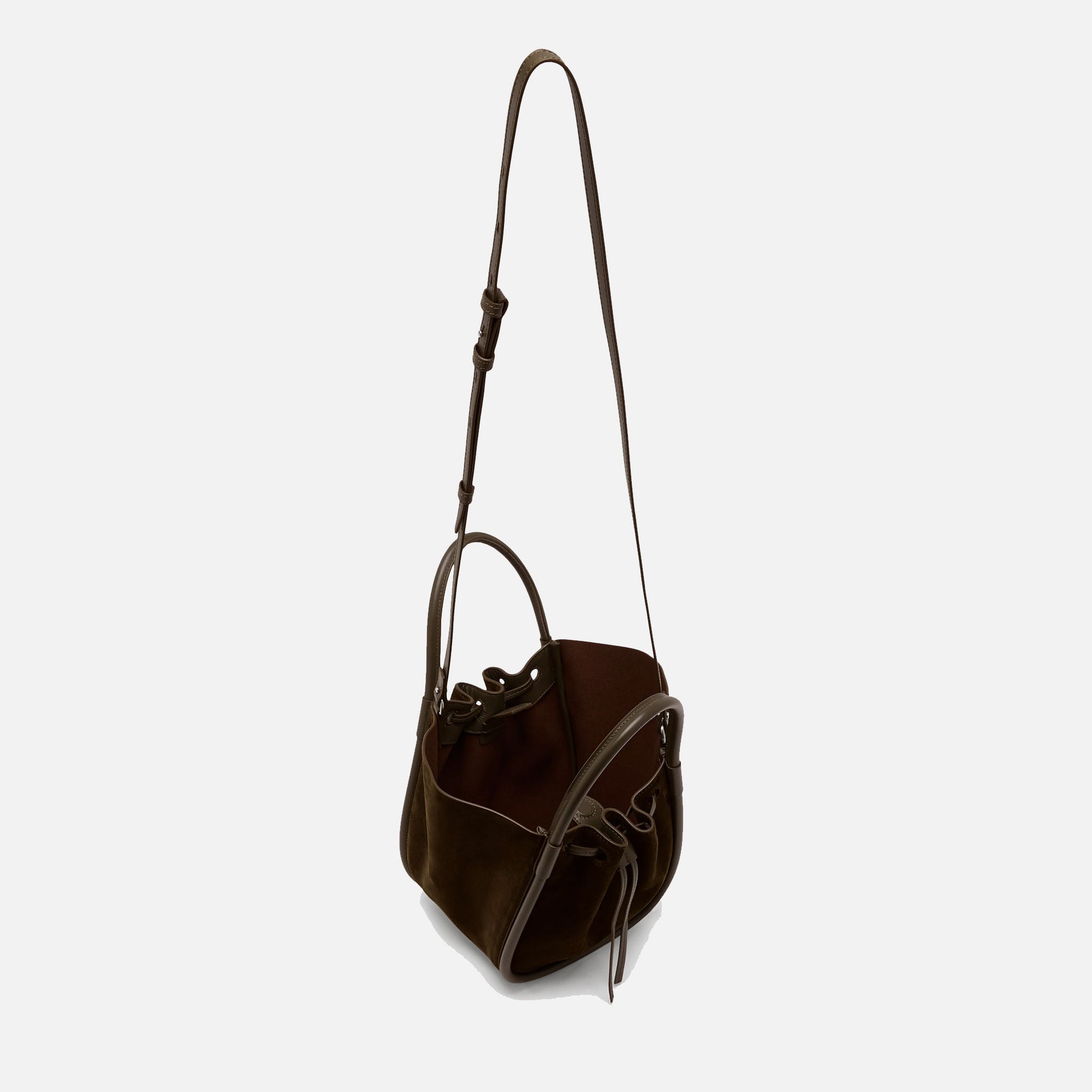 Small Ruched Tote Bag Chocolate
