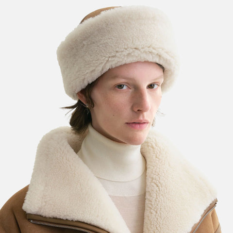 Shearling Winter Hat Biscuit