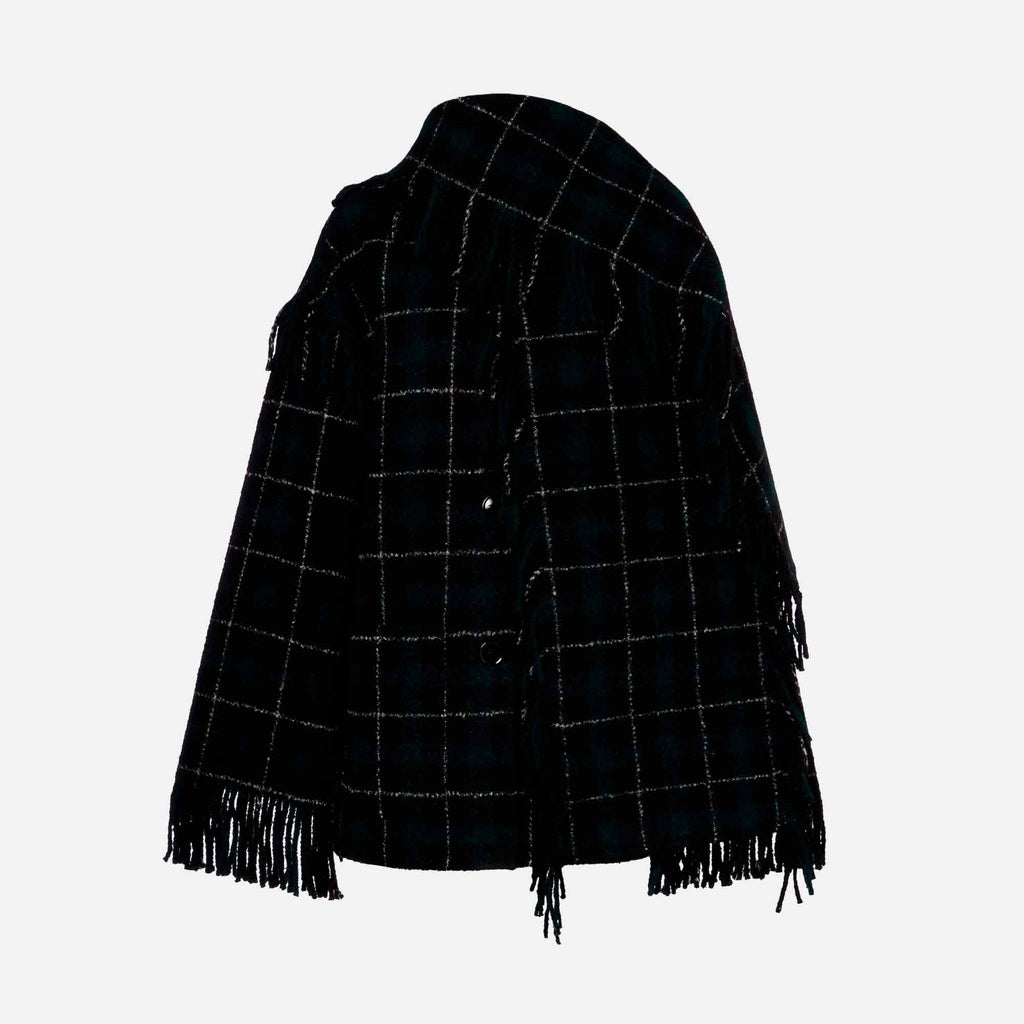 Fringed Scarf Jacket Pine/Black