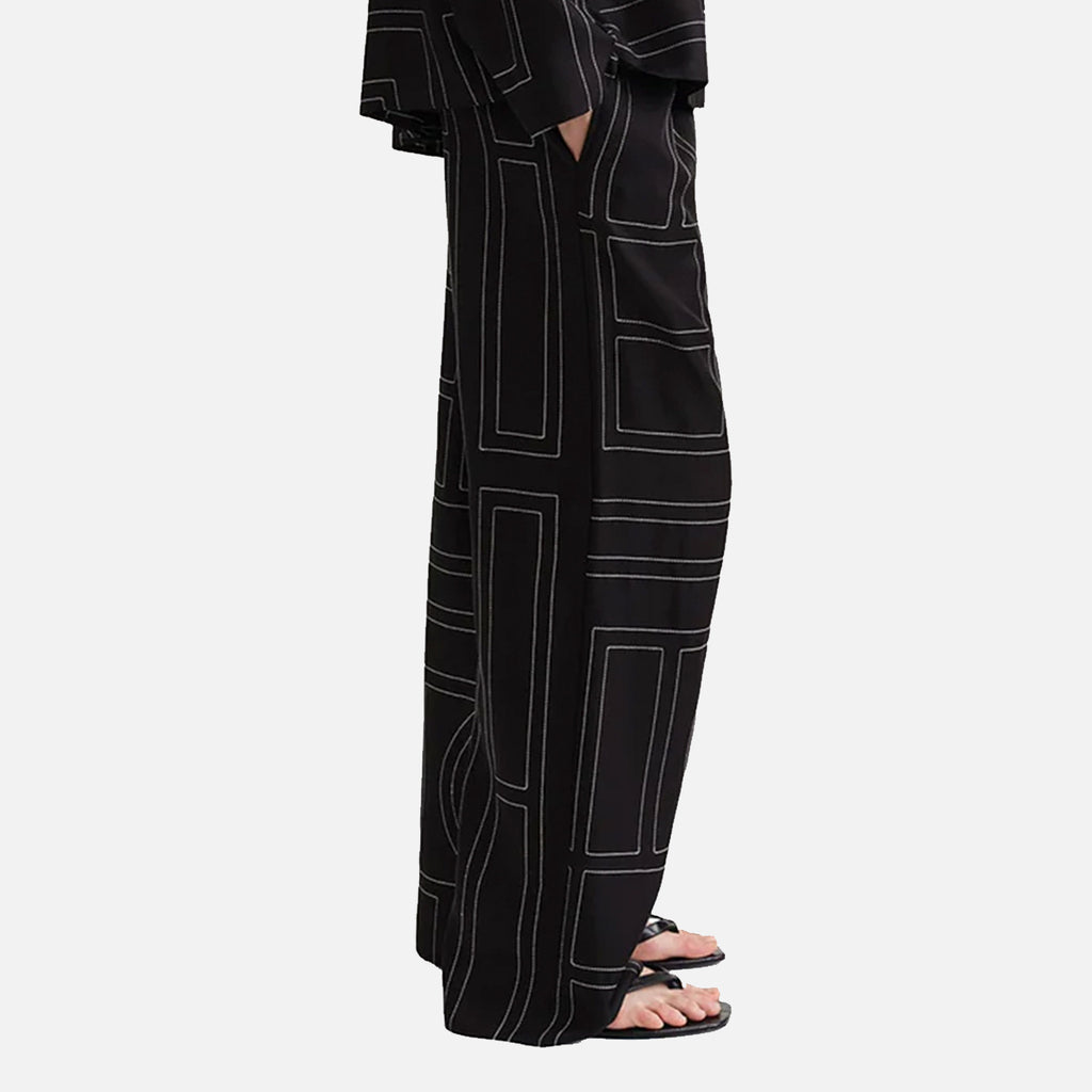 Silk PJ Bottoms Black Monogram