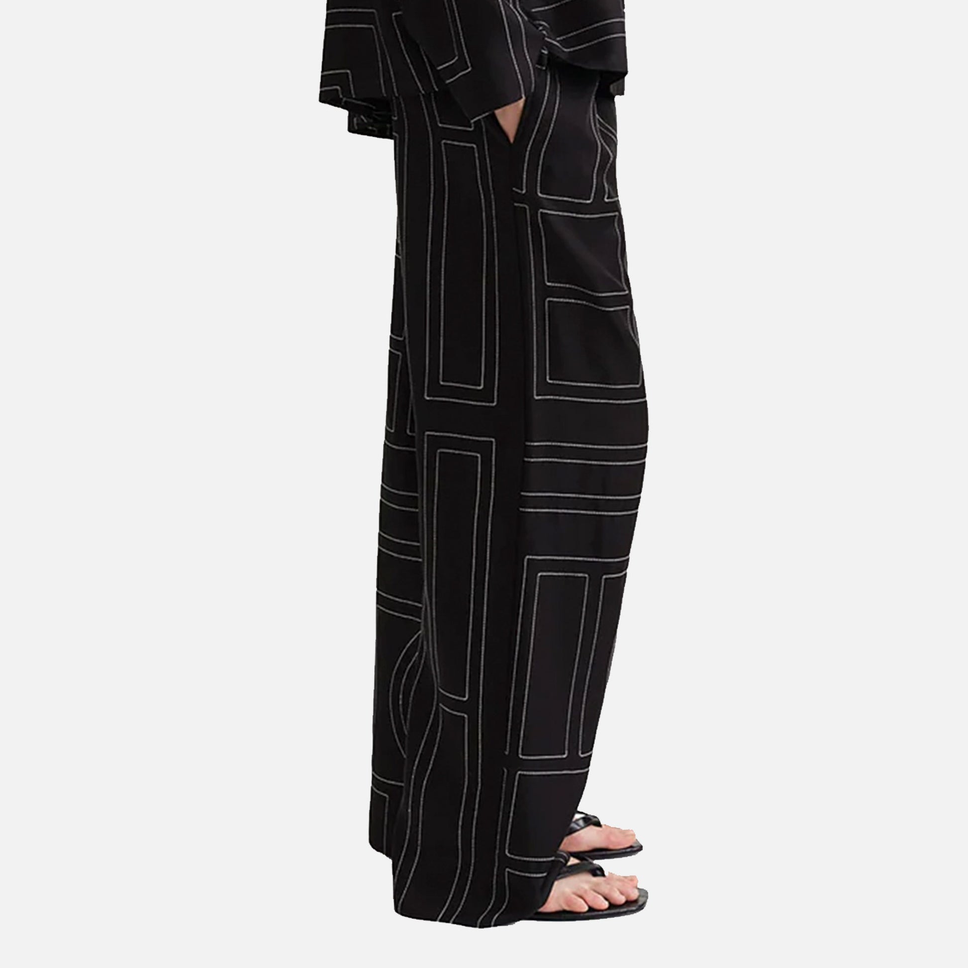 Silk PJ Bottoms Black Monogram