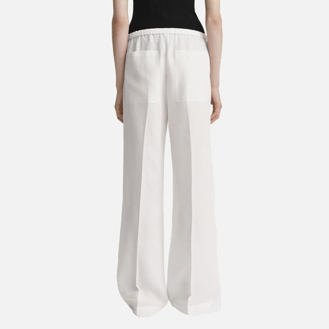 Fluid Drawstring Trousers Off White