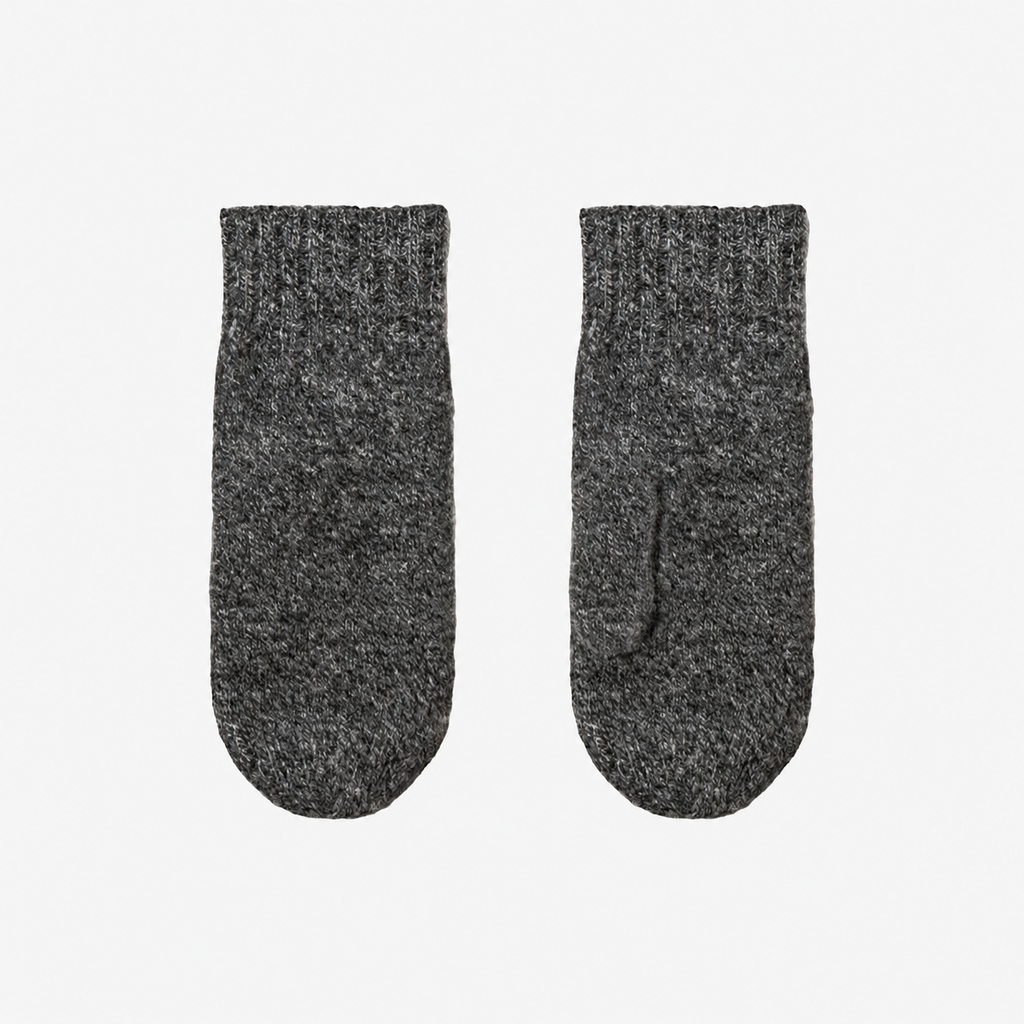 Wool Mittens Grey Melange