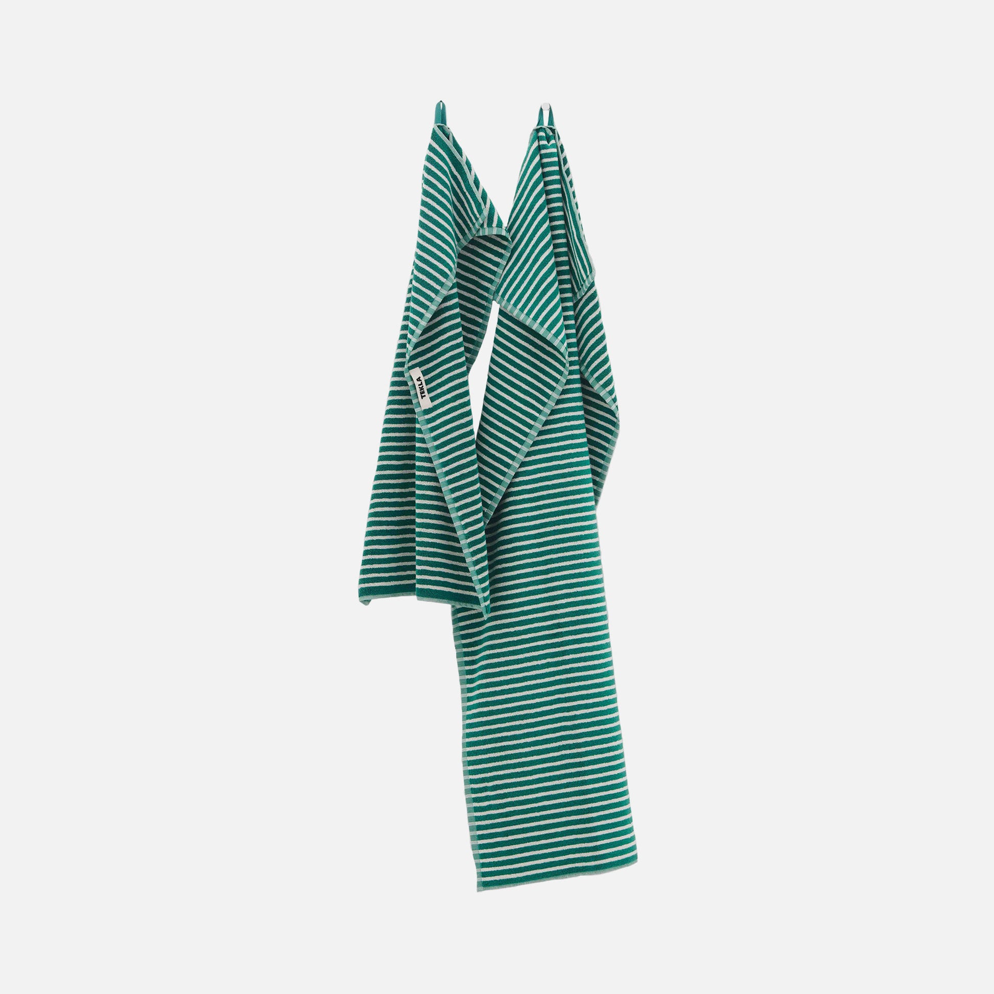 Bath Towel Teal Green Stripes