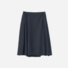 Tropical Wool Pleated Skirt Navy