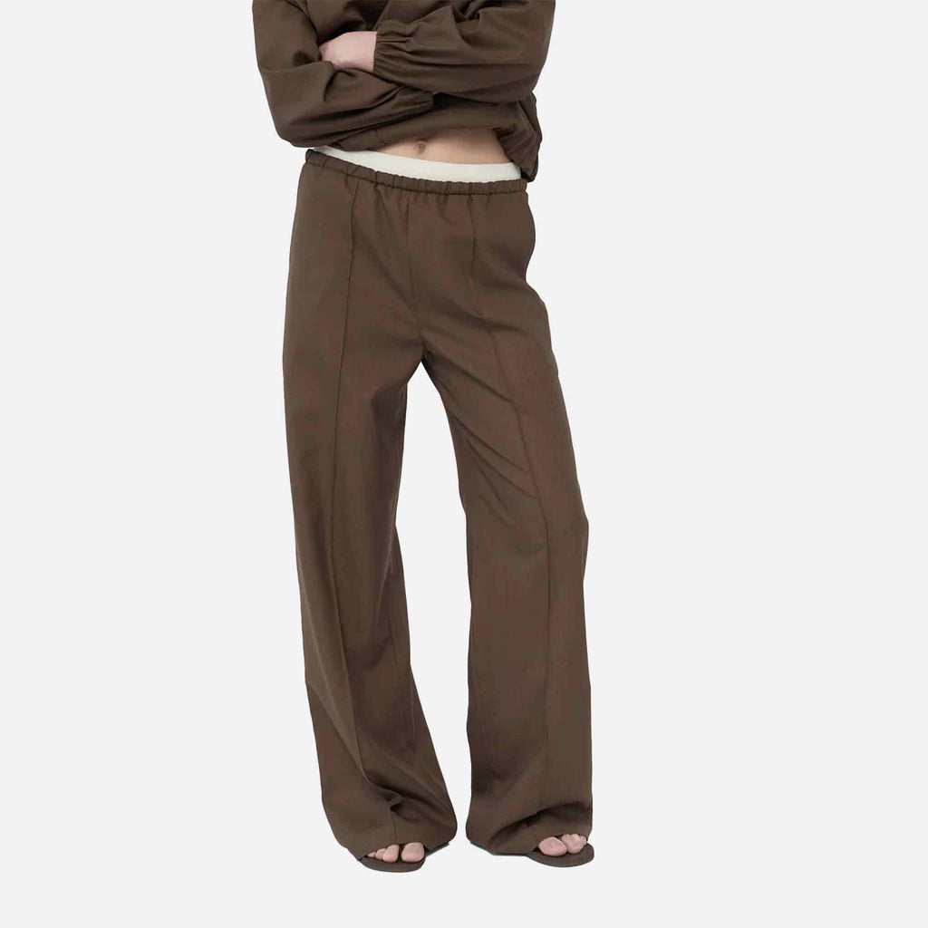 Tropical Wool Tracksuit Pants Brown