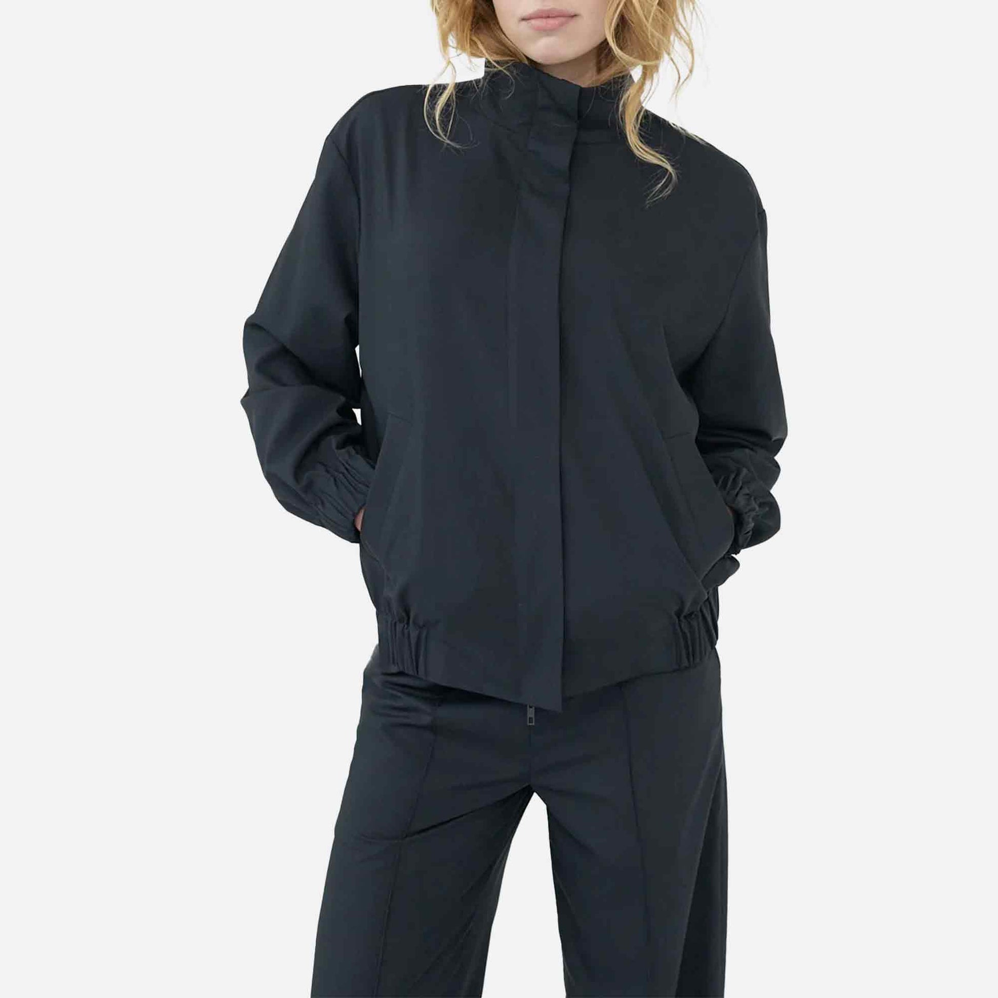 Tropical Wool Tracksuit Top Navy