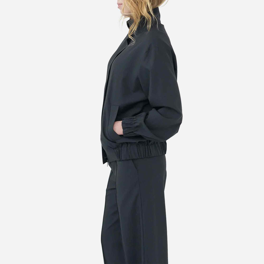 Tropical Wool Tracksuit Top Navy