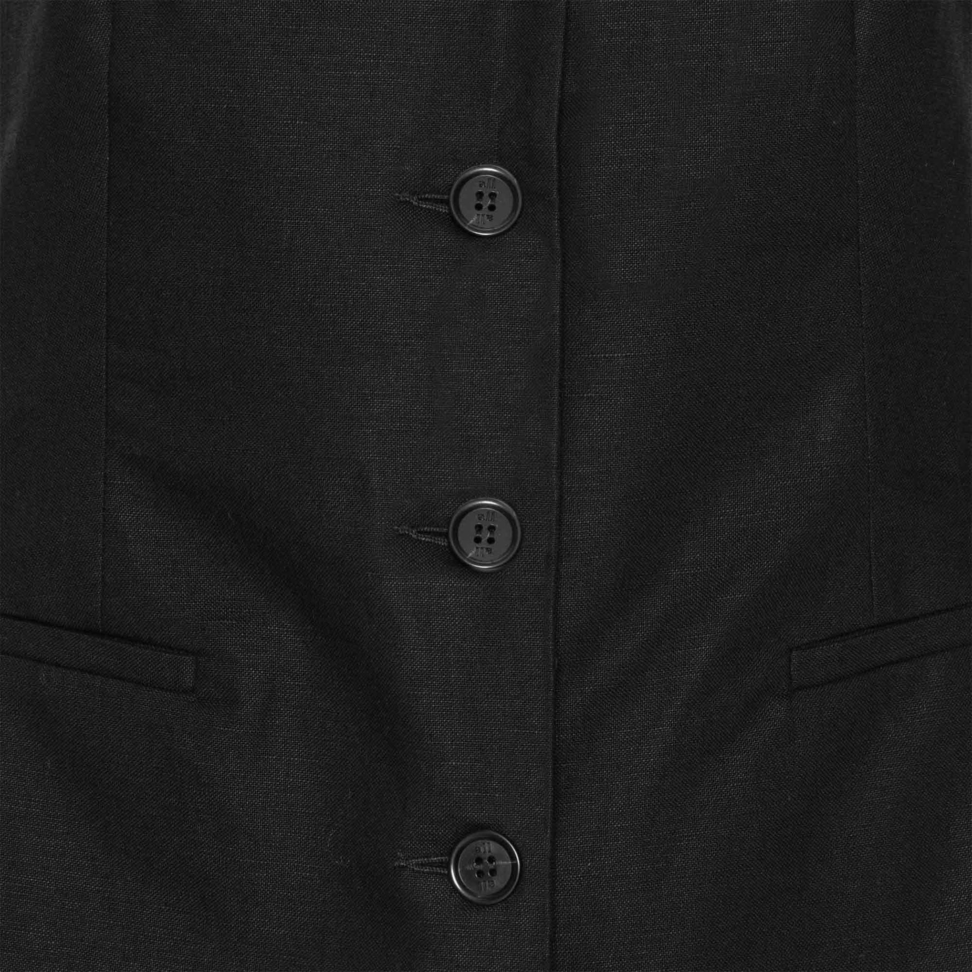 Turner Vest Black Cotton/Linen